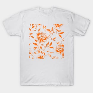 Simple Minimalist Flower Pattern in orange T-Shirt